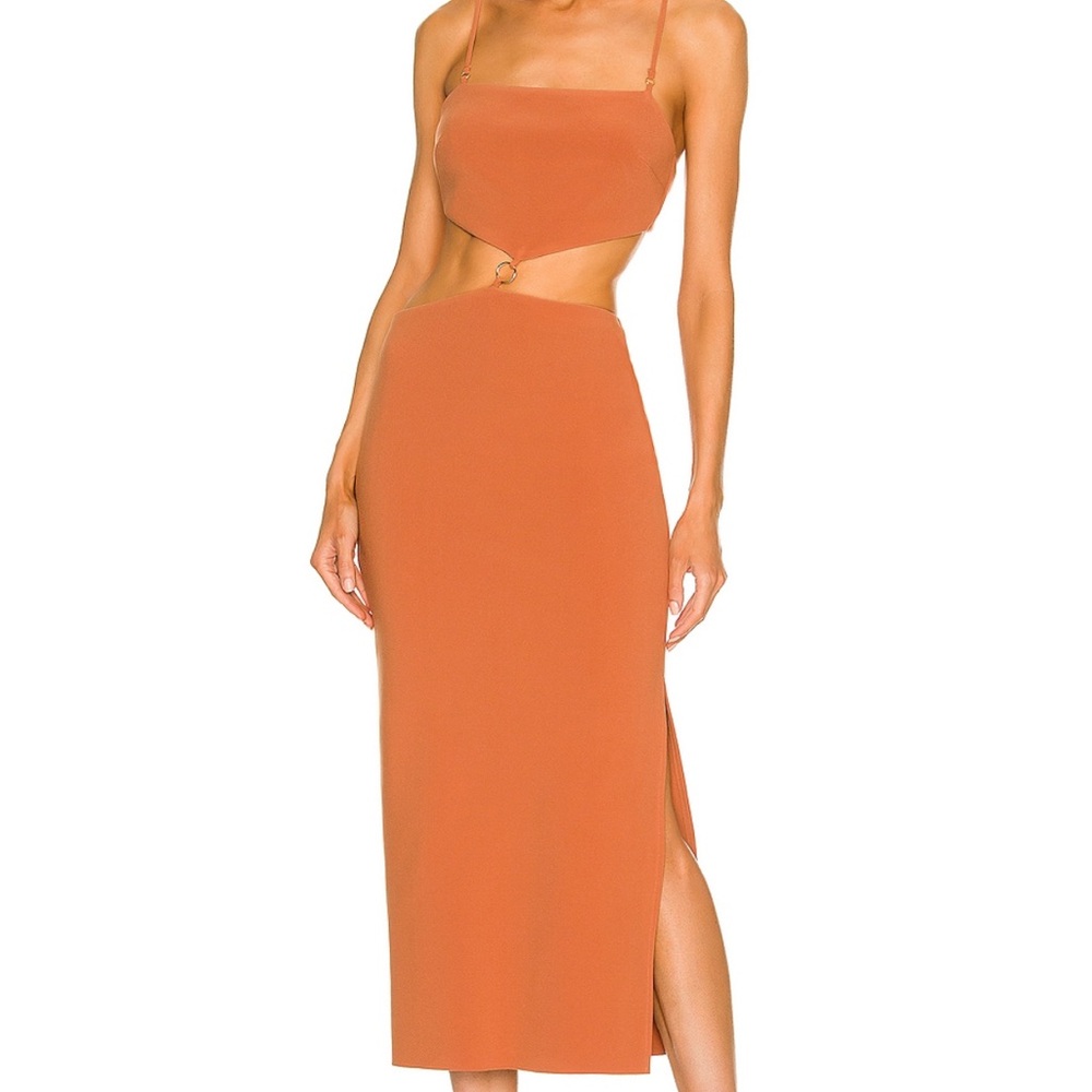 Bec & Bridge Alba cutout midi dress in terracotta